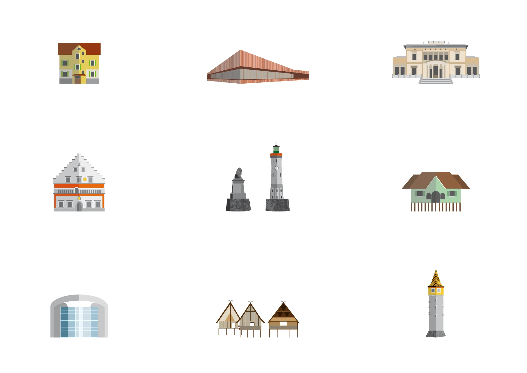 Piktogramme, Icons, Lindau Tourismus