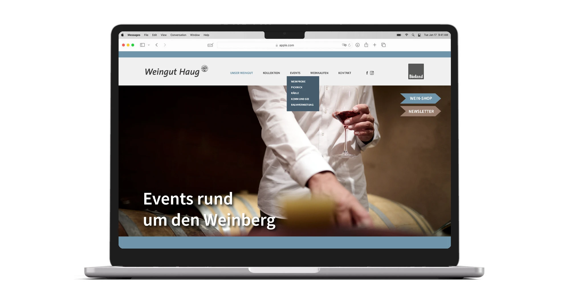 Weingut Haug, Homepage